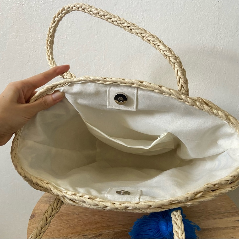Straw Tote Basket Bag - Picture 7 of 8